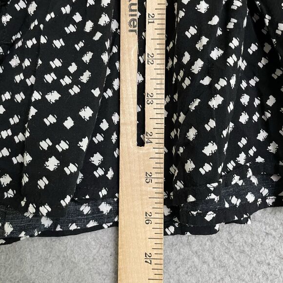 MAEVE White Black Polka Dot Peplum 3/4 Sleeve Blouse Womens Small - Picture 9 of 9